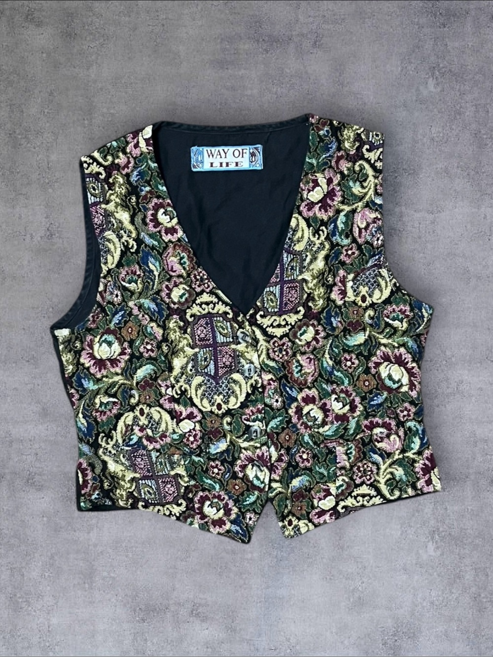 Vintage 80s / 90s Embroidered Way of Life Sz M 100% Cotton Vest